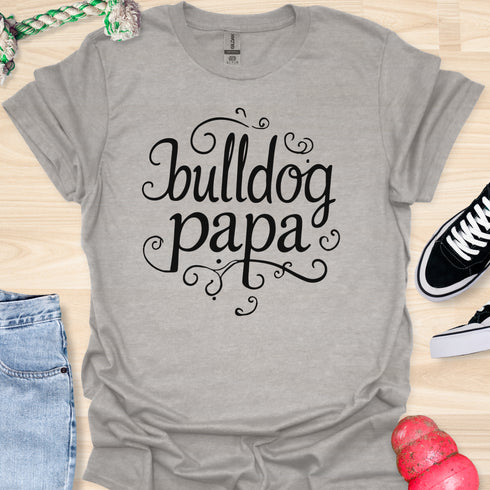 Bulldog Papa - V2 - Caligraphy T-Shirt